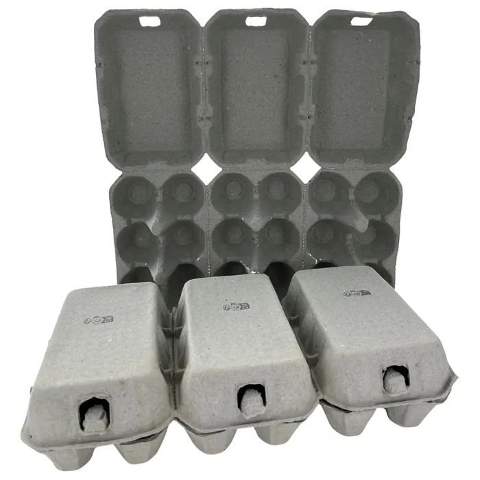 Pulp eierverpakking PICK&PACK 3x6 jumbo XL - grijs 60 stuks