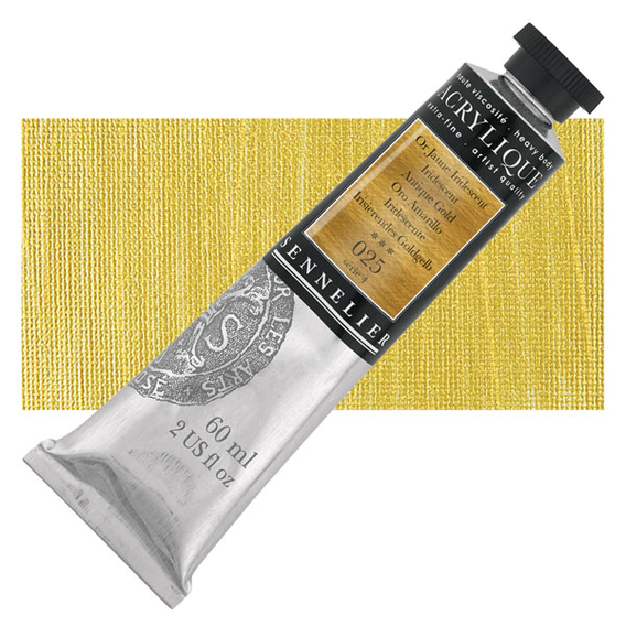 Sennelier - Extra fijne acrylverf - Iriserend Geelgoud (025) - 60ml - serie 4  