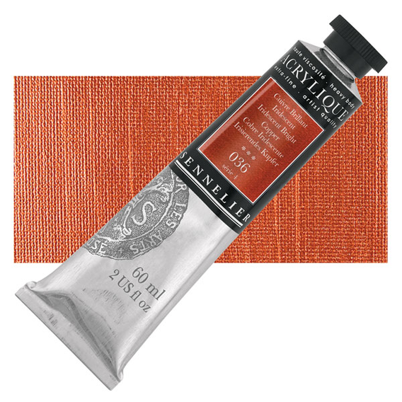 Sennelier - Extra fijne acrylverf - Iriserend Koper glanzend (036) - 60ml - serie 4 