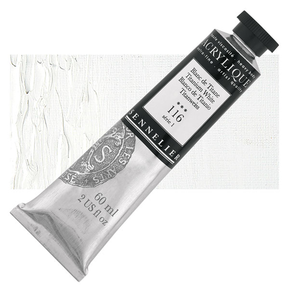 Sennelier - Extra fijne acrylverf - Titaniumwit (116) - 60ml - serie 1
