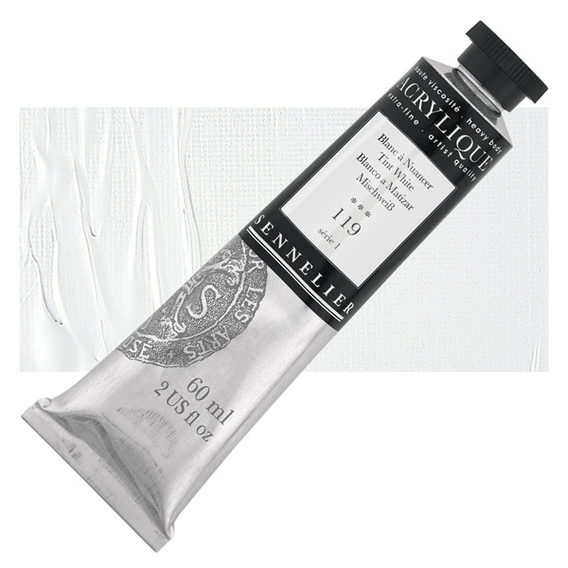 Sennelier - Extra fijne acrylverf - Zinkwit (119) - 60ml - serie 1