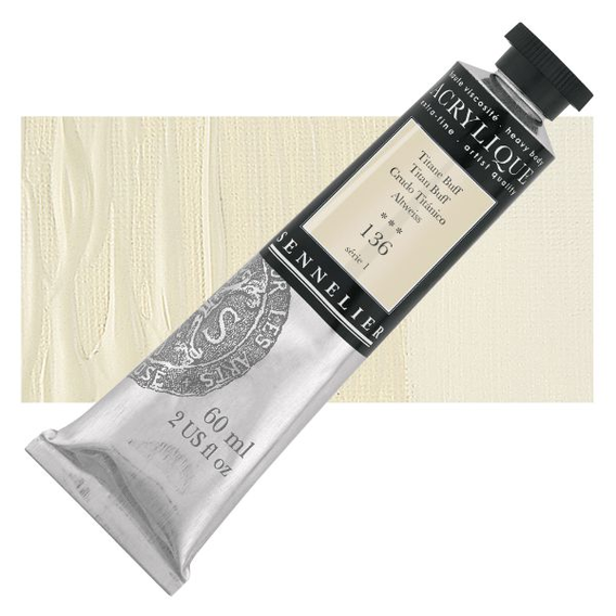 Sennelier - Extra fijne acrylverf - Buff Titanium (136) - 60ml - serie 1 