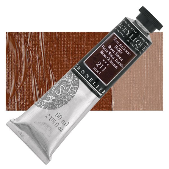 Sennelier - Extra fijne acrylverf - Sienna Gebrand (211) - 60ml - serie 1