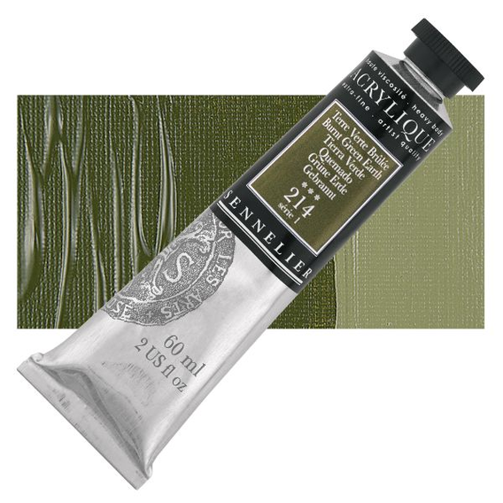 Sennelier - Extra fijne acrylverf - Groene aarde Gebrand (214) - 60ml - serie 1