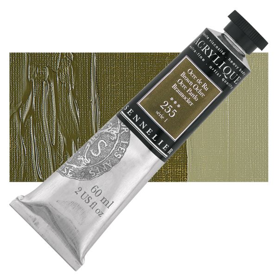 Sennelier - Extra fijne acrylverf - Bruine Ru Oker (255) - 60ml - serie 1