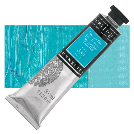 Sennelier - Extra fijne acrylverf - Licht Turkoois (339) - 60ml - serie 3
