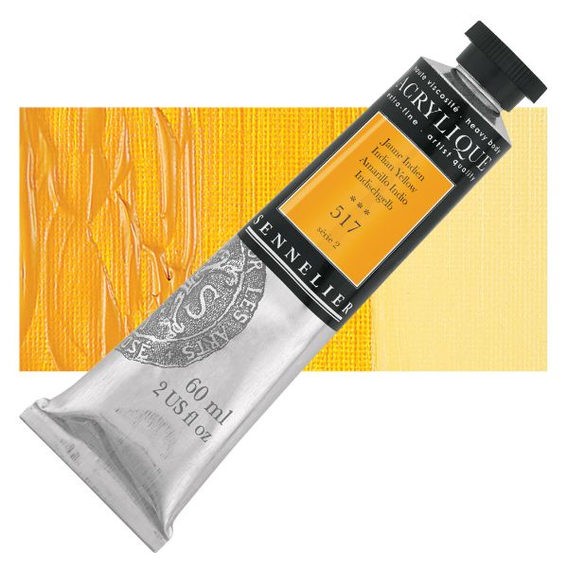 Sennelier - Extra fijne acrylverf - Indisch Geel (517) - 60ml - serie 2  