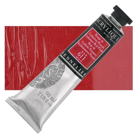 Sennelier - Extra fijne acrylverf - Cadmiumrood-purper (611) - 60ml - serie 6  