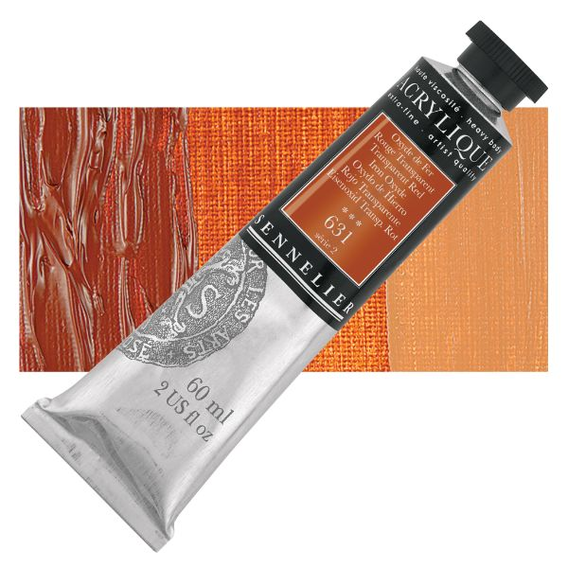 Sennelier - Extra fijne acrylverf - IJzeroxide Rood Transparant (631) - 60ml - serie 2