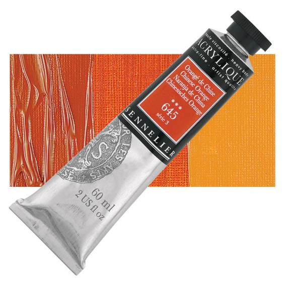 Sennelier - Extra fijne acrylverf - Chinees Oranje (645) - 60ml - serie 3