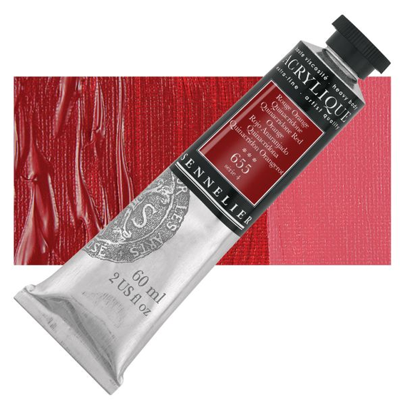 Sennelier - Extra fijne acrylverf - Quinacridone Oranjerood (655) - 60ml - serie 4