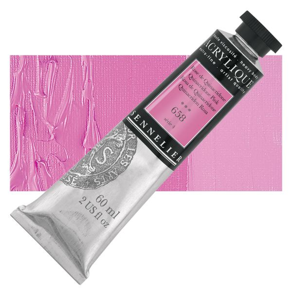 Sennelier - Extra fijne acrylverf - Quinacridone Roze (658) - 60ml - serie 4