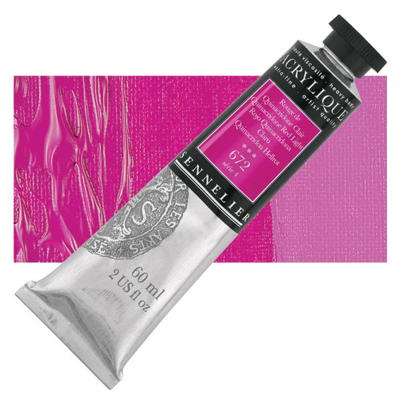 Sennelier - Extra fijne acrylverf - Quinacridone Rood Licht (672) - 60ml - serie 4 
