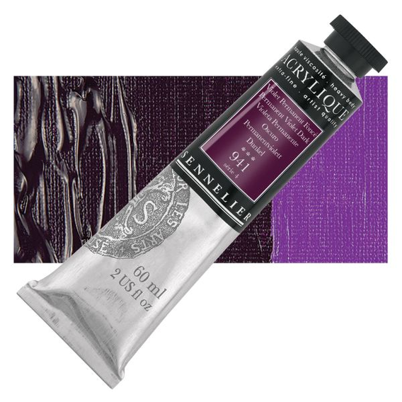 Sennelier - Extra fijne acrylverf - Permanent donker Violet (941) - 60ml - serie 4