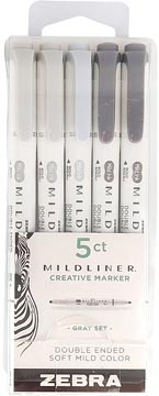 mildliner markeerst grijs 5x