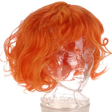 oranje pruik bob gegolfd