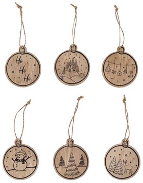 hanger kerst hout diam 6cm