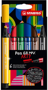 stabilo pen 68 max arty x6 ass