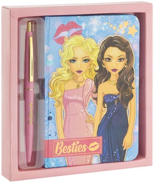 besties notitieboek met balpen