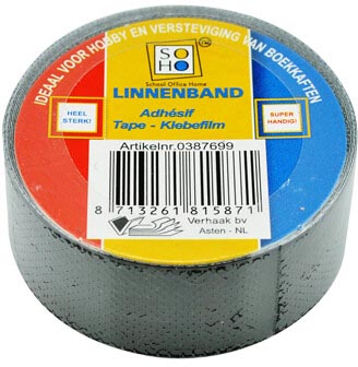 soho tape linnen 19mmx4m zwart