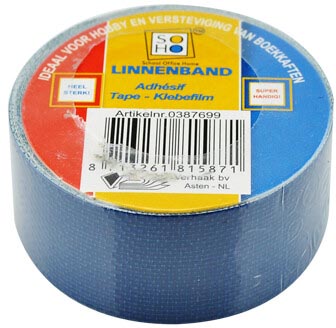 soho tape linnen 19mmx3m blauw