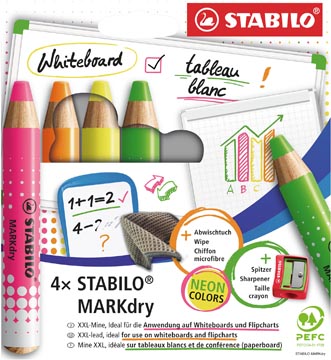 stabilo markdry neon set4 ass