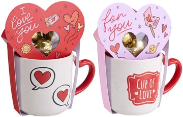 valentijn mok met chocolade