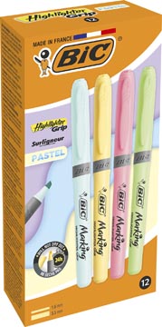 bic highlighter grip pastel 12