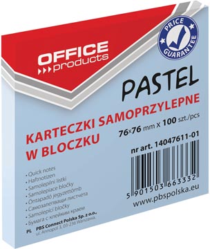 op memoblok pastel 76x76 bl