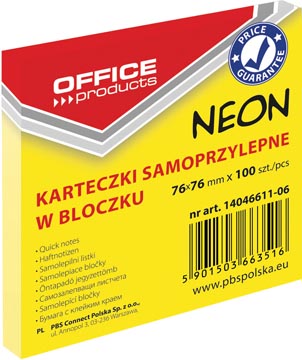 op memoblok neon 76x76 gl