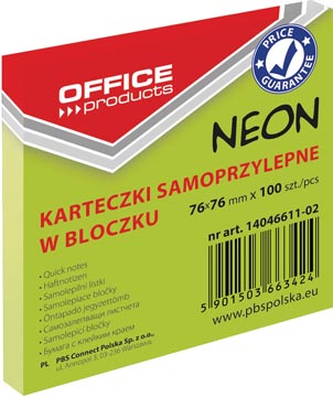 op memoblok neon 76x76 gr