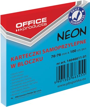 op memoblok neon 76x76 bl