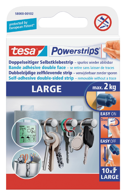10 POWER-STRIPS MAX. 2KG TESA