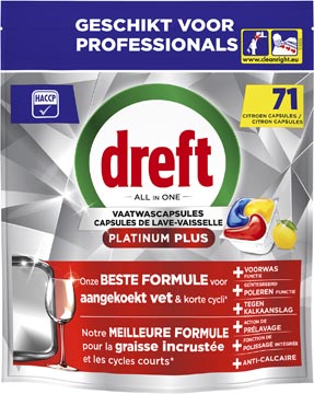 dreft pro platin+ lemon 71cap