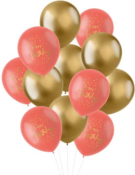 ballon 30 cm 12x hbd rood-gd