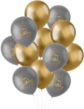 ballon 30 cm 12x hbd grijs-gd