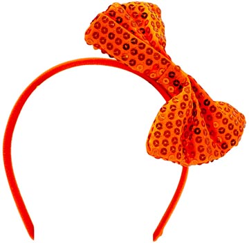 oranje diadeem met strik
