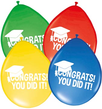 ballon 30 cm 8x ass congrats