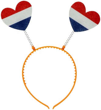 oranje diadeem met hartjes