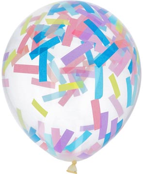 ballon 30cm 4x confetti pastel