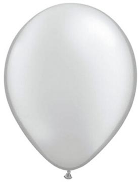 ballon 30 cm 10x metal zilver