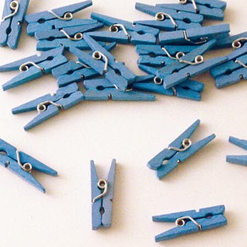 mini knijper blauw 24 stuks