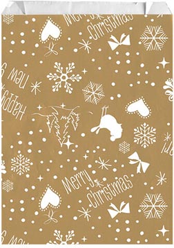 zakje 12x19cm 200x kerst goud