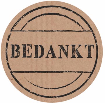 etiket 39mm 500x kraft bedankt
