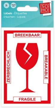 soho etiket breekbaar 2x