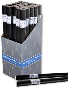 geschenkpap 70cmx2m zwart