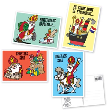 postkaart sint glanzend