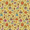 inpak 200mx50cm doodle geel