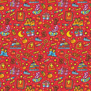 inpak 200mx50cm doodle rood