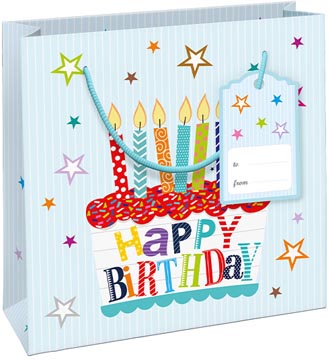 geschenkzak taart kaars s